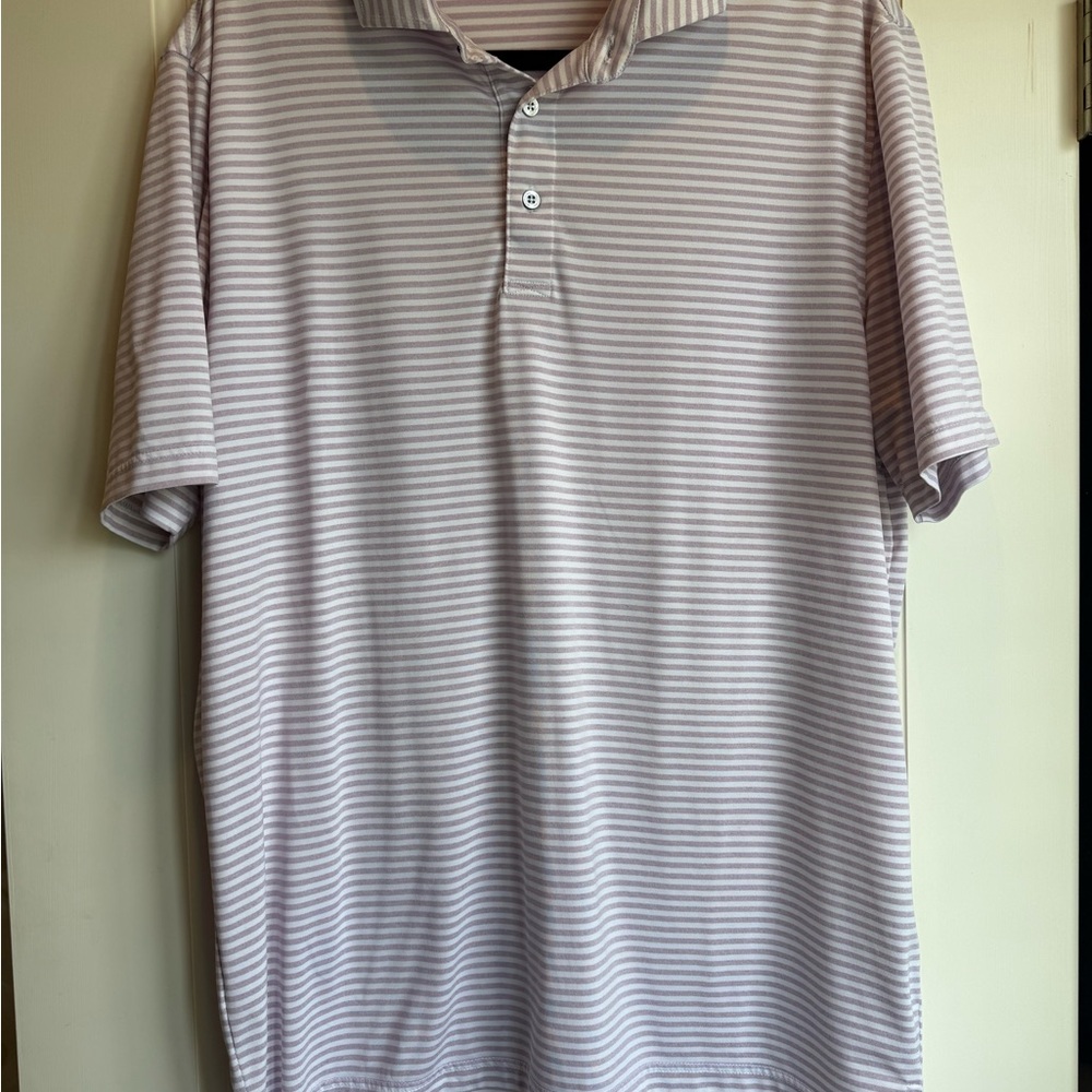 Southern Point Striped Lavender Color Golf Polo Shirt Moisture Wicking Size L